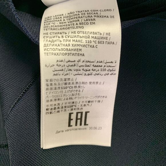 SALVATORE FERRAGAMO Size XS Navy Viscose Blend Asymmetrical Mini Dress - Picture 9 of 9